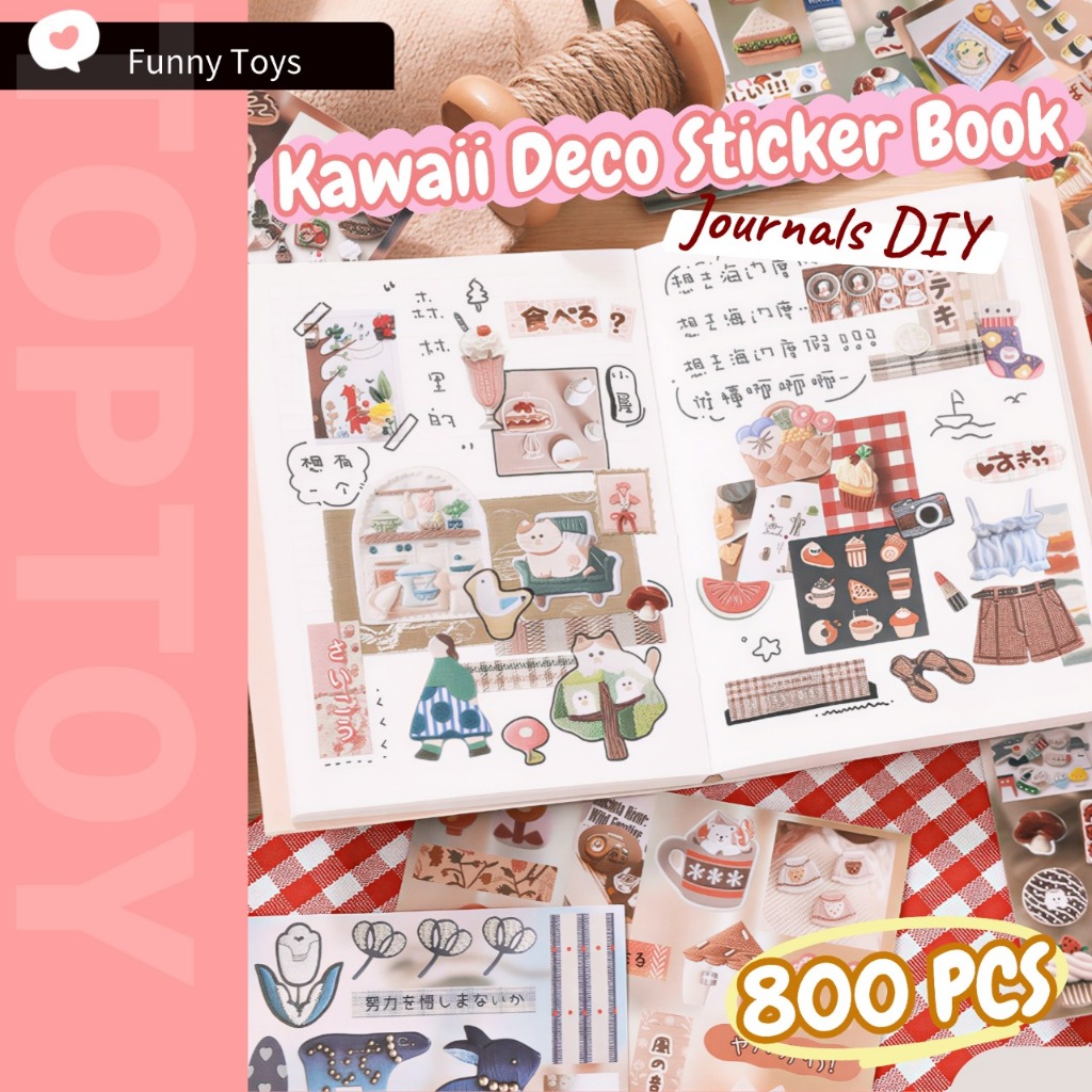 ลายปักเลียนแบบ ญี่ปุ่นสไตล์โบราณวัสดุสติกเกอร์หนังสือคู่มือไดอารี่ DIY Collage สติกเกอร์  800 แผ่นสติ๊กเกอร์หนังสือญี่ปุ่นคู่มือวัสดุไดอารี่ DIY ภาพตัดปะ