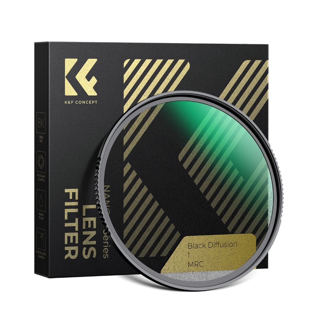 K&F Concept Black Mist Filter 1/2(79%) 1/1(74%)ตัวกรองเอฟเฟกต์พิเศษเคลือบหลายชั้นที่ชัดเจนเป็นพิเศษพ