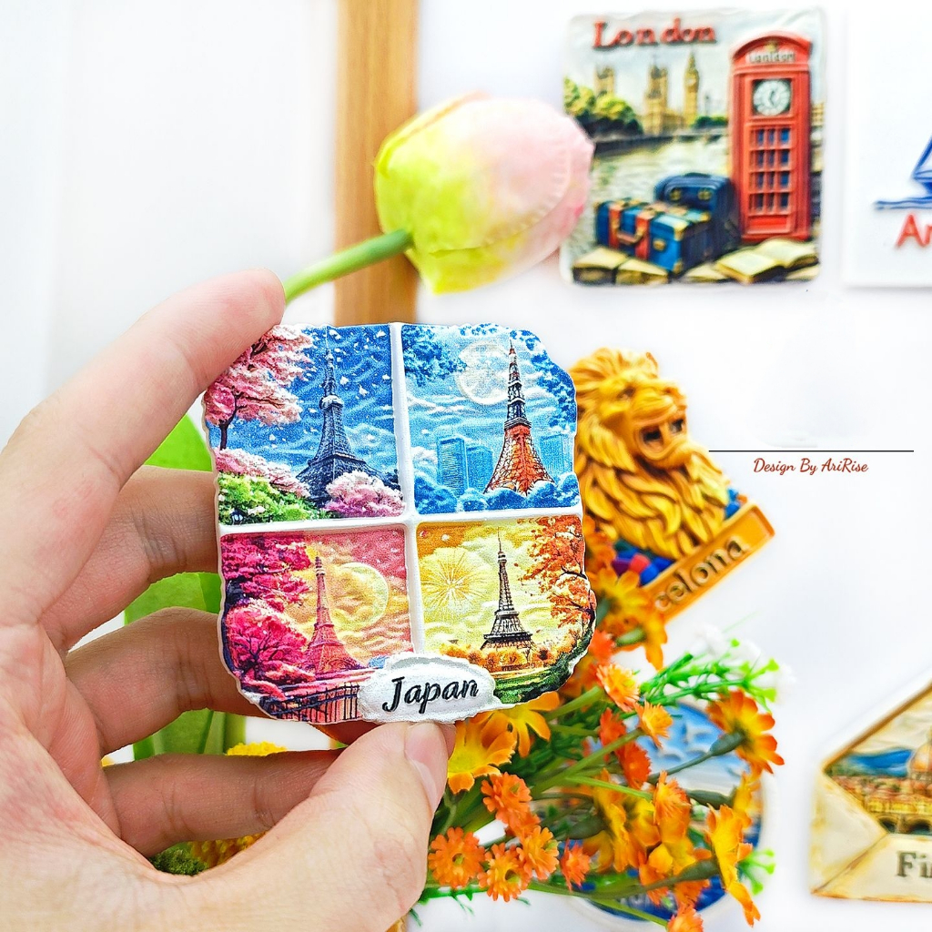 แม่เหล็กติดตู้เย็นอาคาร Landmark ของญี่ปุ่น Tokyo Tower Mount Fuji Totoro สติ๊กเกอร์ตู้เย็นของที่ระลึกการท่องเที่ยวทางวัฒนธรรมและสร้างสรรค์ - รูปที่ 5