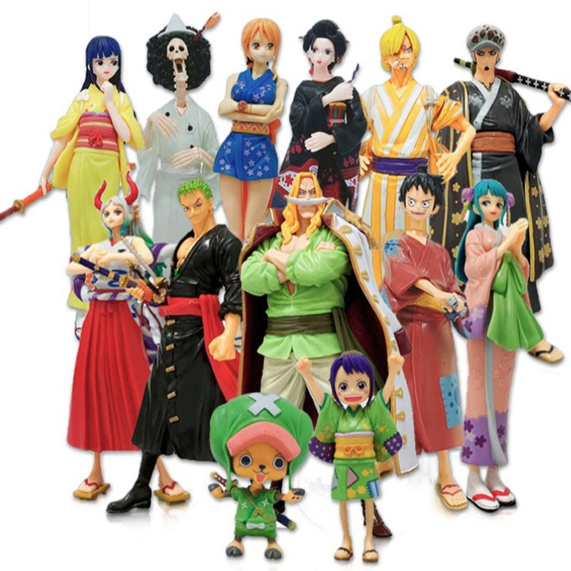 23 รูปแบบ 9-21 ซม.One Piece อะนิเมะรูป Sanji Nami Roronoa Zoro Luffy Chopper Nico Robin Ace Marco PVC ตัวเลขการกระทําของเล่นของขวัญ