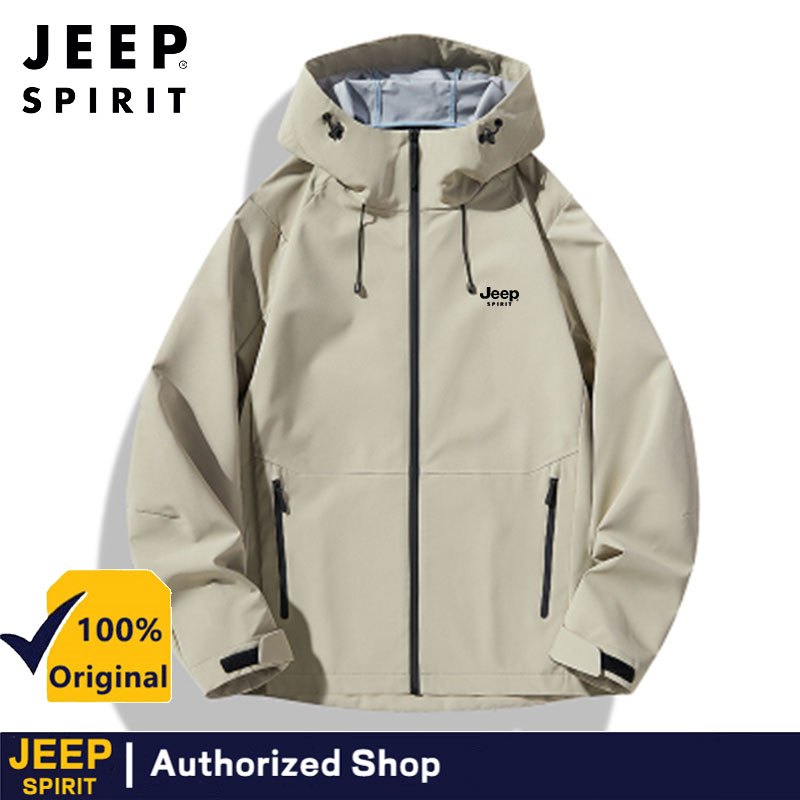 JEEP SPIRIT เสื้อกั๊กแจ็คเก็ตกันลมและกันน้ํา สำหรับฤดูใบไม้ผลิและฤดูใบไม้ร่วง