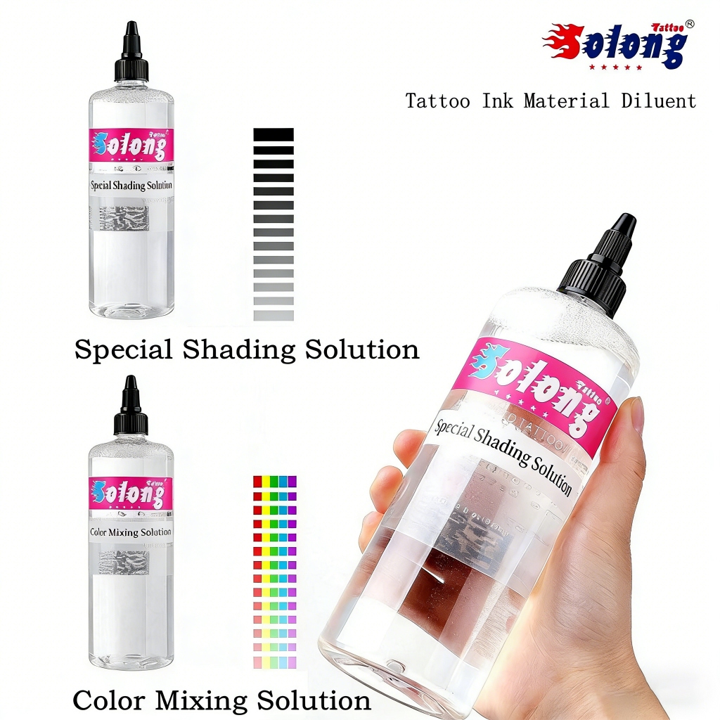 SOLONG 120ML(4OZ)360ML(12OZ) Tattoo Ink Solution สีแรเงาพิเศษผสม Solution Blending Agent Pigment Enhancer วัสดุ Diluent สําหรับ Body Art Tattoo Supplies