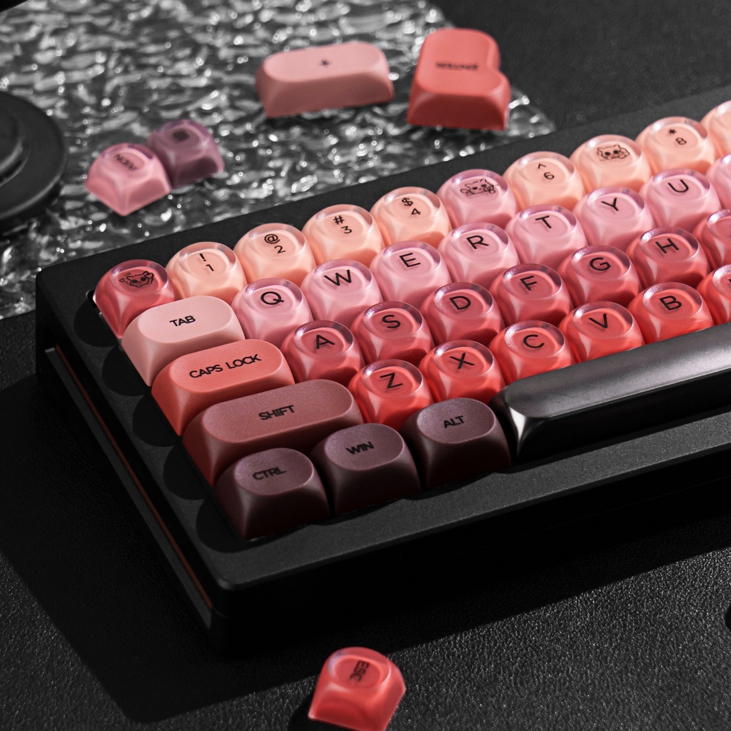 Keycap เฉพาะThai ลิปสติก Keycaps Gradient PBT + PC วัสดุ Keycap Surface Frosted สําหรับ MX Switch Magnetic Mechanical Keyboard