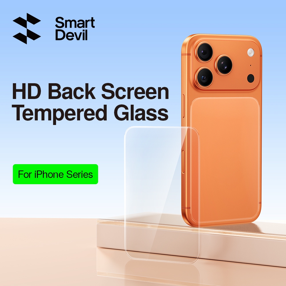 SmartDevil HD หน้าจอด้านหลังสําหรับ iPhone 17 Pro Max/17 Pro/17/16 Pro Max/15 Pro Scratch-Resistant สวมใส่ Bare-Device Feel High Impact Resistance คริสตัลใส