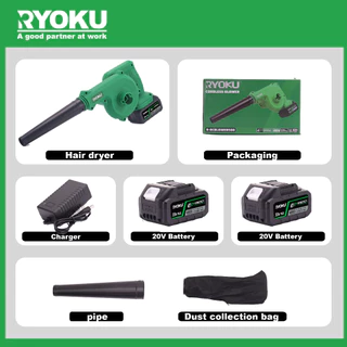 RYOKU ชุดโบลเวอร์ไร้สาย เครื่องเป่าลมหิมะแบบชาร์จไฟได้, กําจัดฝุ่นมือถือใบโบลเวอร์, เครื่องมือทําสวนอเนกประสงค์, พร้อมโบลเวอร์หิมะแบบชาร์จไฟได้, กําจัดฝุ่นมือถือใบ,