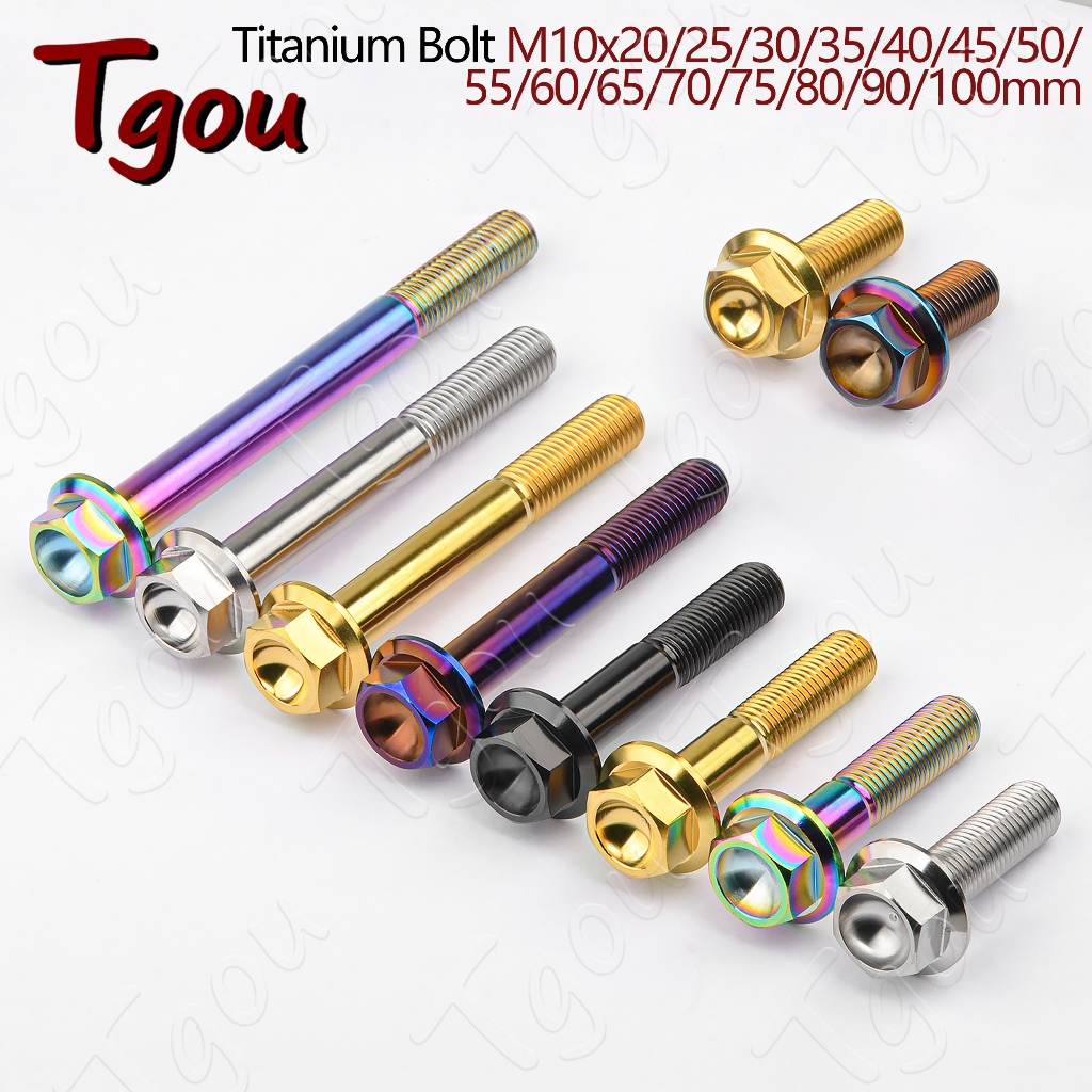 Tgou สกรูไทเทเนียม M10x25 30 35 40 45 50 55 60 65 70 มม. 1.25 DIN6921 ความแข็งแรงสูง