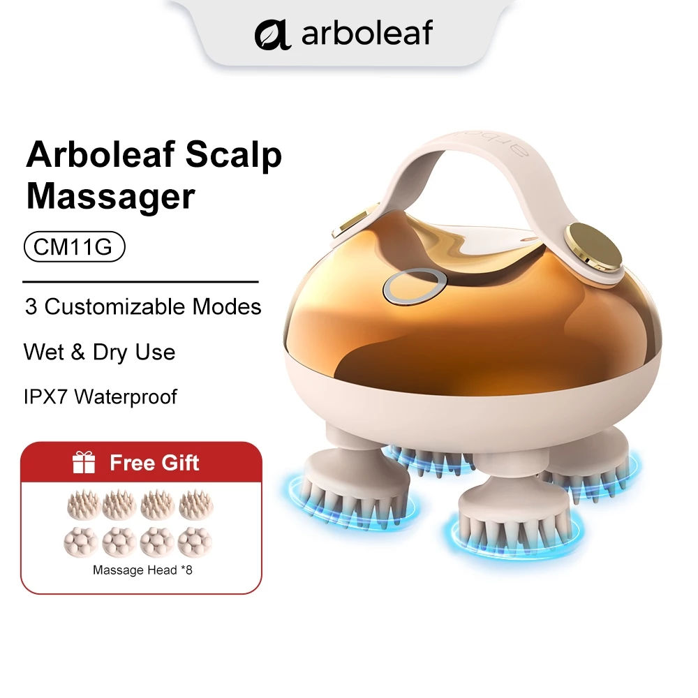 Arboleaf เครื่องนวดหนังศีรษะไฟฟ้า เครื่องนวดศีรษะ Mini Head Massager แบบมือถือ ซิลิโคน ที่นวดแมว สุนัข CM11G