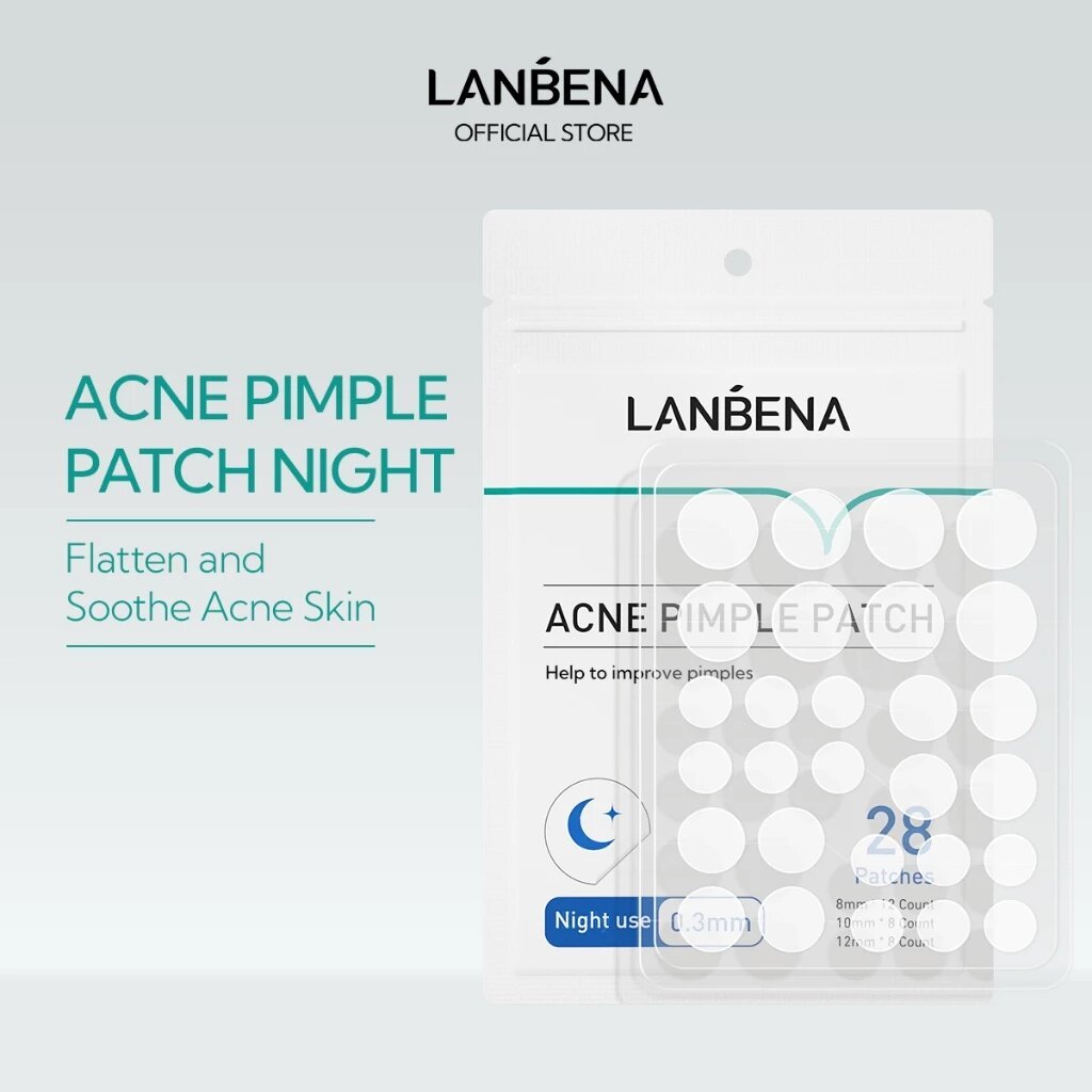 LANBENA ลานบีน่า สิวแพทช์สิวคืนใช้การรักษาที่มองไม่เห็นสิวโทใบหน้าหน้ากากดูแลผิวเครื่องมือความงาม28แพทช์