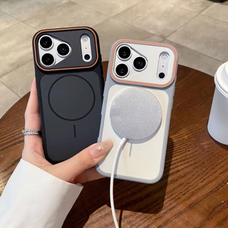 Skin Collision สีแม่เหล็กดูดสําหรับ IPhone 17 17 Pro 16 Plus 15 14 Pro Max 13 12 เคสโทรศัพท์ High-end Minimalist รวมทุกอย่างซิลิโคนอ่อนนุ่ม Shock-absorbing เคสโทรศัพท์