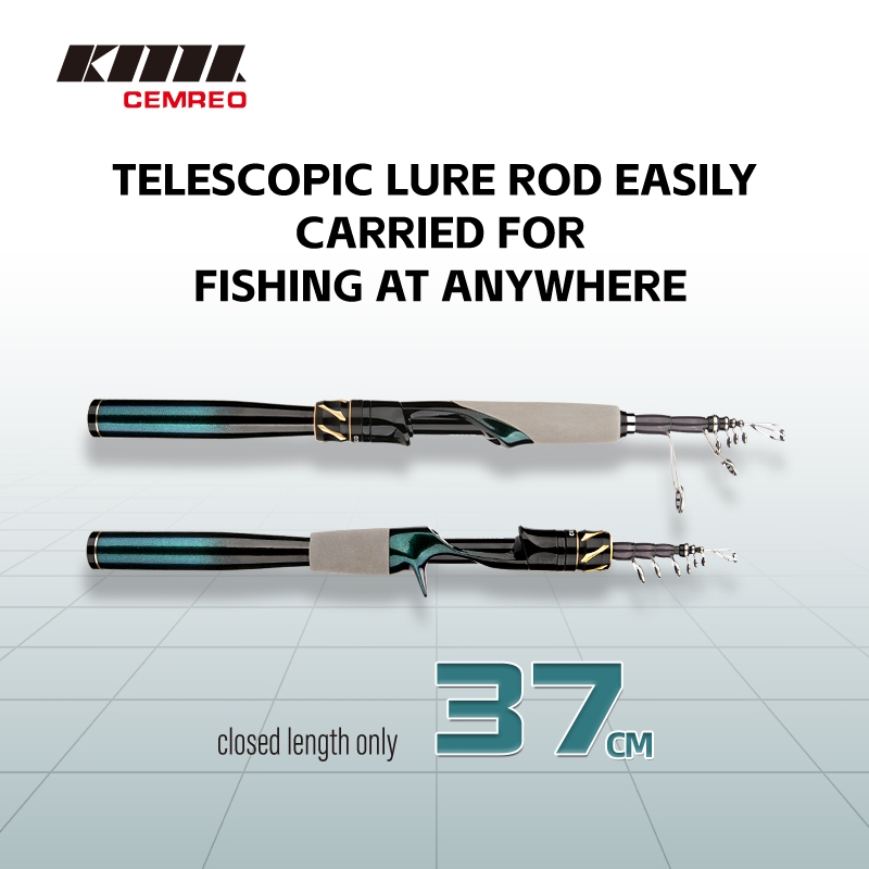 CEMREO Telescopic Lure Fishing Rod 6ft/7ft คาร์บอนไฟเบอร์ เหมาะสำหรับการเดินทางและใช้งานได้ทั้งแบบ spinning และ bait casting