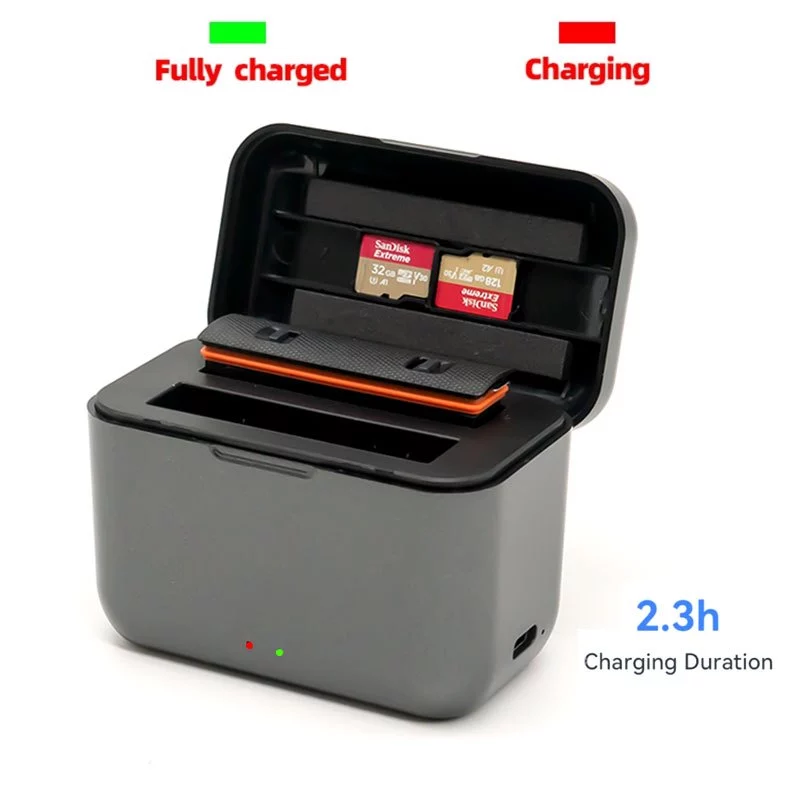แท่นชาร์จคู่สำหรับกล้อง Insta360 X4 Air เคสชาร์จแบตเตอรี่ อุปกรณ์เสริม กล่องจ่ายไฟ Battery Charger Hub thumbnail 3