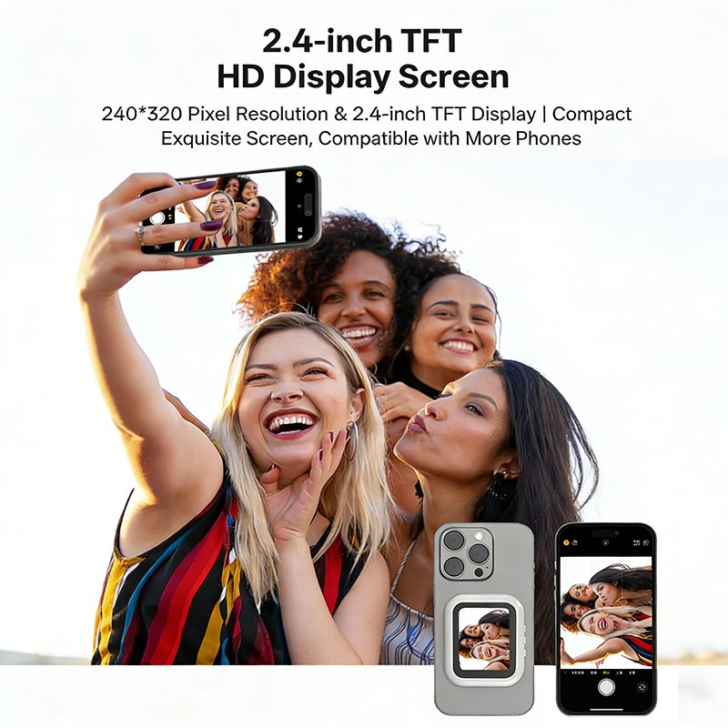 Mini Magnetic Vlog Selfie Monitor หน้าจอโทรศัพท์ไร้สายกล้องด้านหลัง Monitor หน้าจอ Mirroring สําหรับ iPhone/Android Selfie Vlog Live ราคา ถูกที่สุด ดีลบีเคเค แกลเลอรีภาพที่ 3