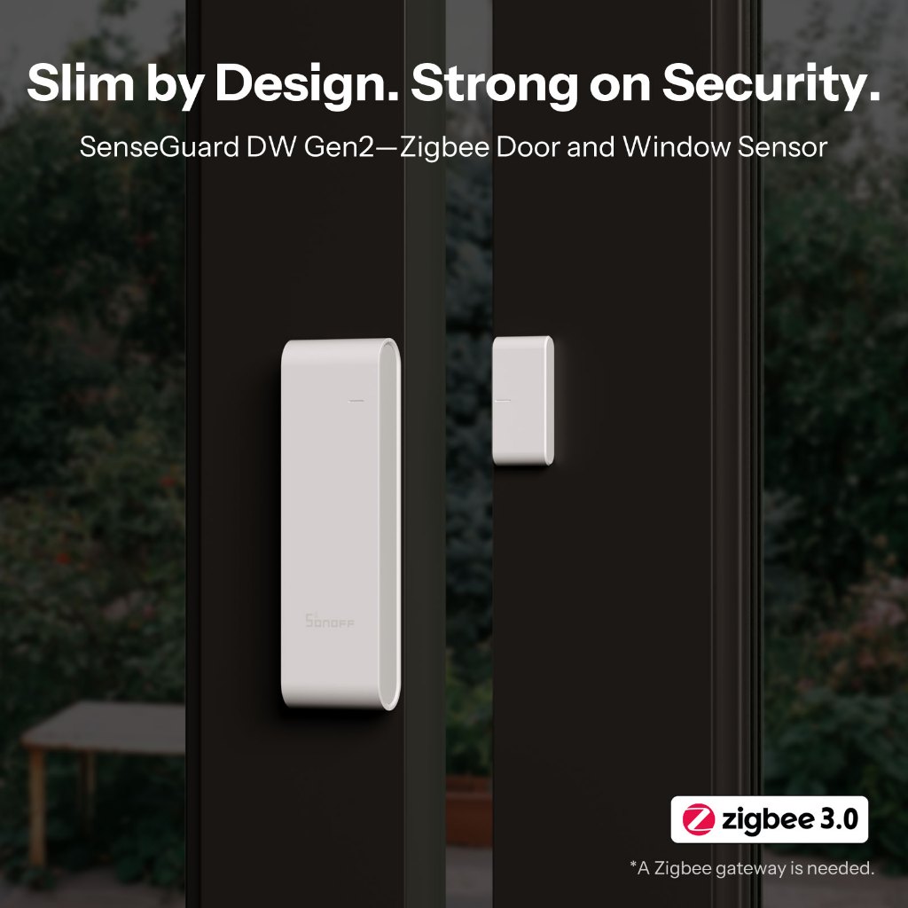 SONOFF SNZB-04PR2 Zigbee ประตู/หน้าต่าง Sensor SenseGuard DW Gen2 Active Security Tamper Alerts สมาร์ท Automation สําหรับ Security Comfort Slim Discreet Design Matter ผ่านสะพาน Apple Home