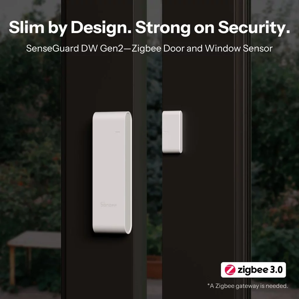SONOFF SNZB-04PR2 Zigbee ประตู/หน้าต่าง Sensor SenseGuard DW Gen2 Active Security Tamper Alerts สมาร์ท Automation สําหรับ Security Comfort Slim Discreet Design Matter ผ่านสะพาน Apple Home