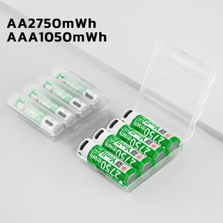 Yonii แบตเตอรี่ลิเธียมไอออน 1.5V 2A/3A แบบชาร์จซ้ำได้ ขนาด AA 2750mWh / AAA 1050mWh