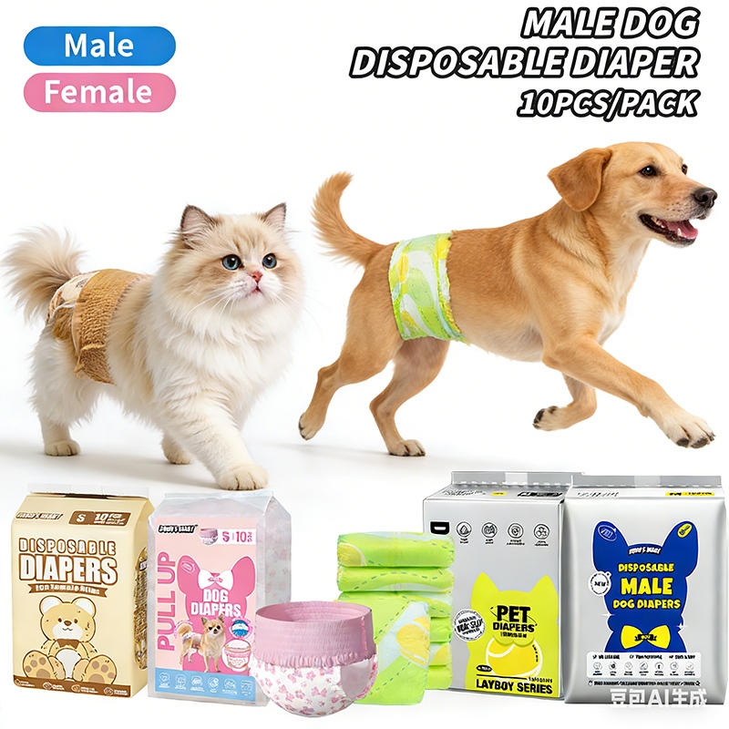 ผ้าอ้อมไดอารี่ของ Dono สําหรับสุนัข Csts ผ้าอ้อมสัตว์เลี้ยงแบบใช้แล้วทิ้ง - ห่อเต็มและหน้าท้องลื่นชายหญิงโบว์ขนาดสไตล์