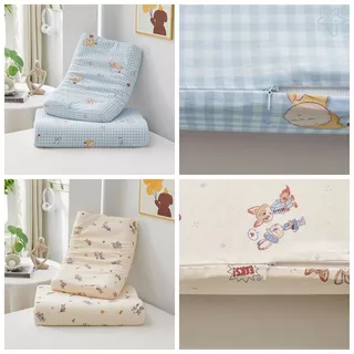 1ชิ้น ปลอกหมอนยางพารา latex pillowcase ผ้าฝ้ายแท้ Kitty Pooh Strawberry Bear คิตตี้ หมีแพนด้า การ์ตูน 30*50ซม. 40*60ซม.