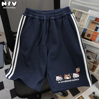 【จัดส่งตลอด 24 ชั่วโมง】 NFV ใหม่ล่าสุด✨ลวดลายลูกแมว กางเกงขาสั้น ดีไซน์คลาสสิค แฟชั่นเกาหลี YG1719