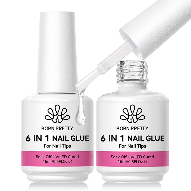 【Local】BORN PRETTY 6 in 1 Nail Glue Gel Soft Tips กาวฐาน Top