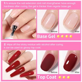【Local】BORN PRETTY 6 in 1 Nail Glue Gel Soft Tips กาวฐาน Top Coat Rhinestone Gel Polish Nail Strengthener