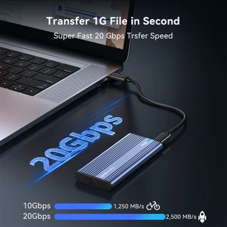 ACASIS USB3.2 M.2 NVME/SATA SSD Enclosure,USB 20Gpbs /10Gpbs M.2 NVMe SSD เป็นอะแดปเตอร์ USB/อ่านใช้งานร่วมกับ 2242/60/80 SSD สําหรับคอมพิวเตอร์/แล็ปท็อป Plug And Play