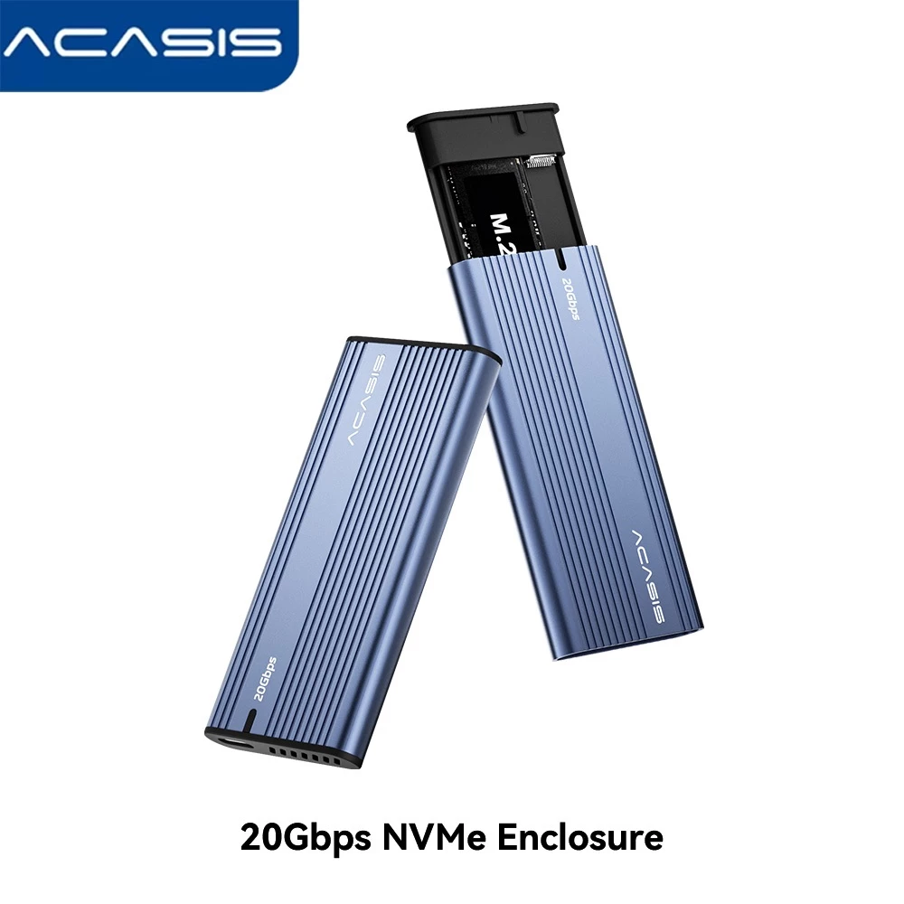 ACASIS USB3.2 M.2 NVME/SATA SSD Enclosure,USB 20Gpbs /10Gpbs M.2 NVMe SSD เป็นอะแดปเตอร์ USB/อ่านใช้งานร่วมกับ 2242/60/80 SSD สําหรับคอมพิวเตอร์/แล็ปท็อป Plug And Play