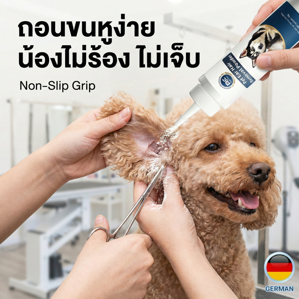 PetClear ผงถอนขนหูสุนัข แมว ผงเช็ดหู กำจัดไรหู ลดกลิ่นเหม็น สูตรอ่อนโยน ถอนง่ายไม่เจ็บ (30g)