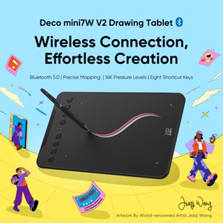 XPPen Deco mini7W V2 แท็บเล็ตการวาดภาพไร้สายกราฟิกแท็บเล็ตสํ…