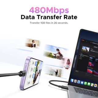 UGREEN Max 3A 18W ชาร์จและสายเคเบิลข้อมูล USB-A ถึง USB-C USB 2.0 อัพเกรดหนาป้องกัน PVC แกนลวดหนาหลายความยาวตัวเลือกสําหรับ iPhone 17 ถึง iPhone 15