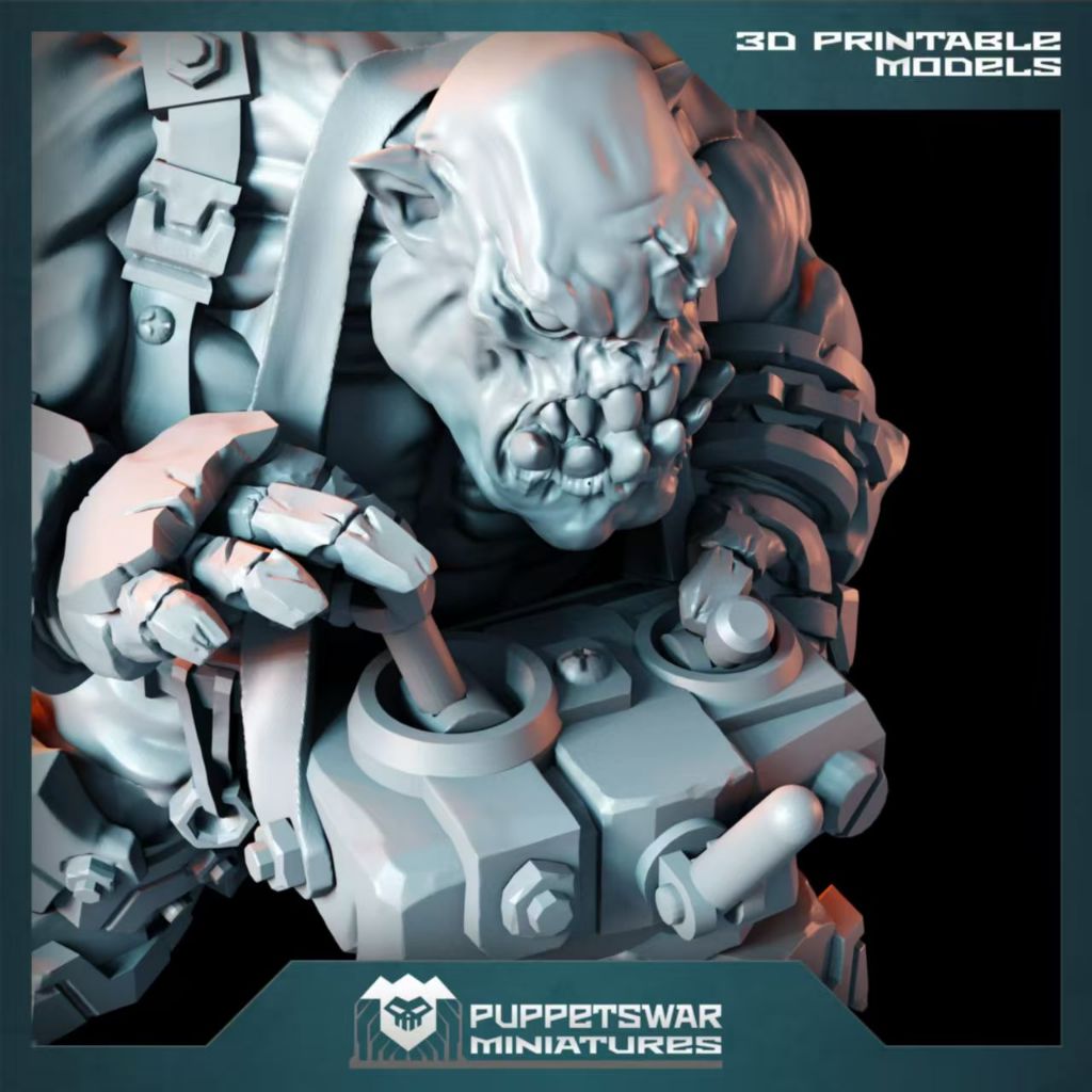 GK White Model Warhammer Third Party Orc War Puppet Light Curing Resin Model HQ & 4