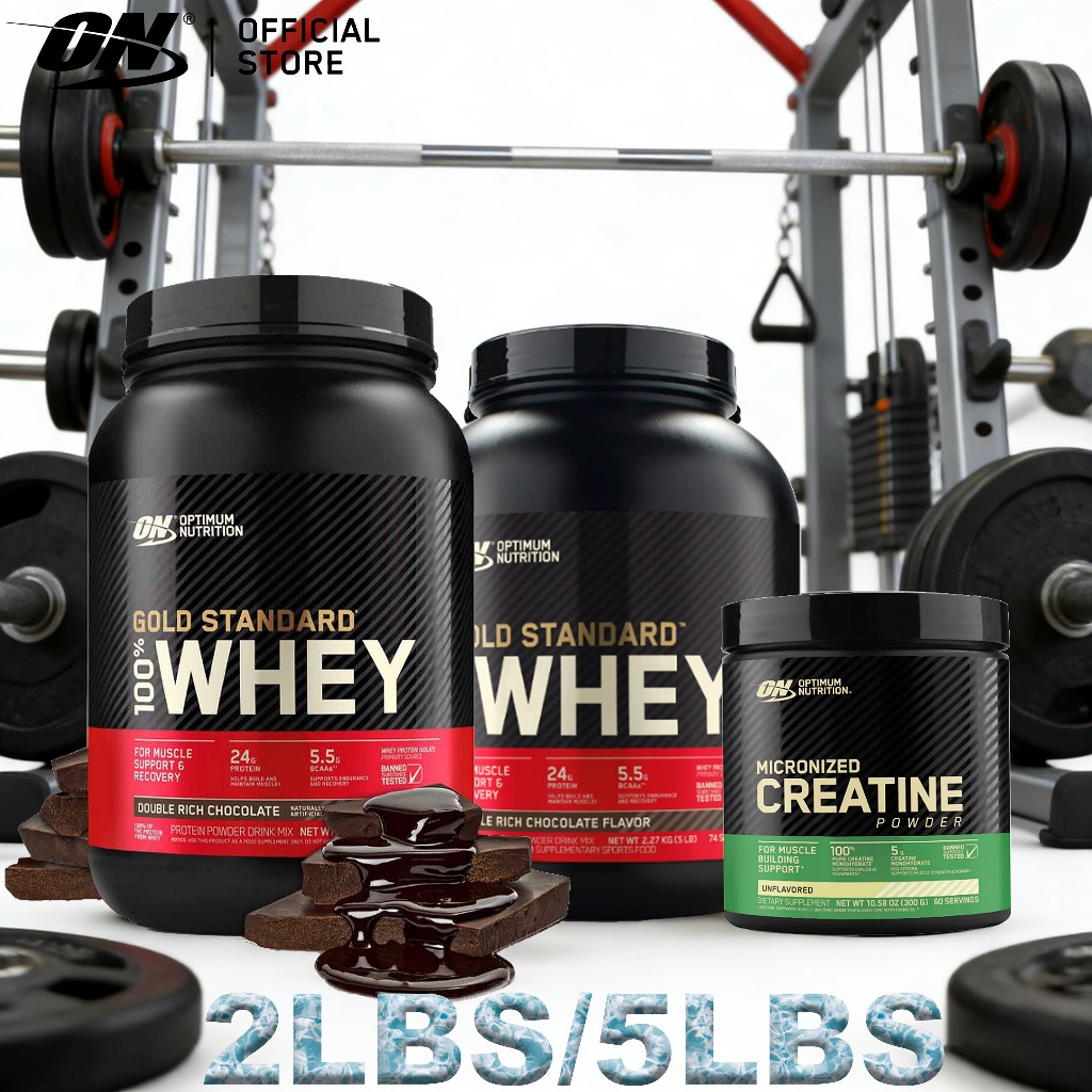 [เป็นมิตรกับมุสลิม]ON Whey Protein 2/5lbs+ Creatine Muscle Builder Fitness Training Support