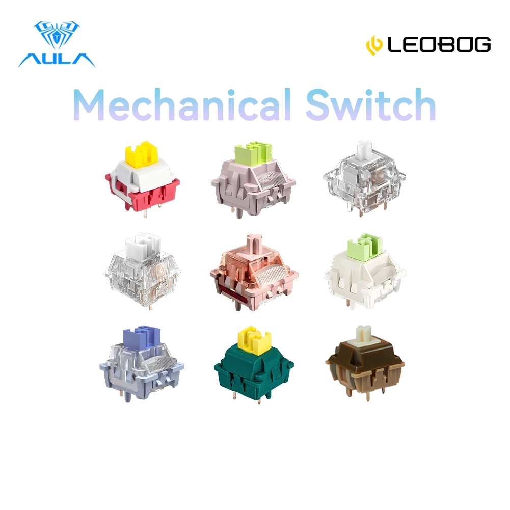 Aula LEOBOG สวิตช์คีย์บอร์ดเชิงกล 5 ขา 70 100 ชิ้น สําหรับคีย์บอร์ด Mechanical