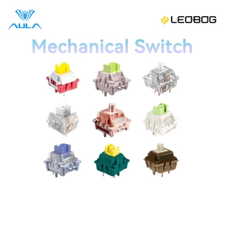 Aula LEOBOG สวิตช์คีย์บอร์ดเชิงกล 5 ขา 70 100 ชิ้น สําหรับคีย์บอร์ด Mechanical