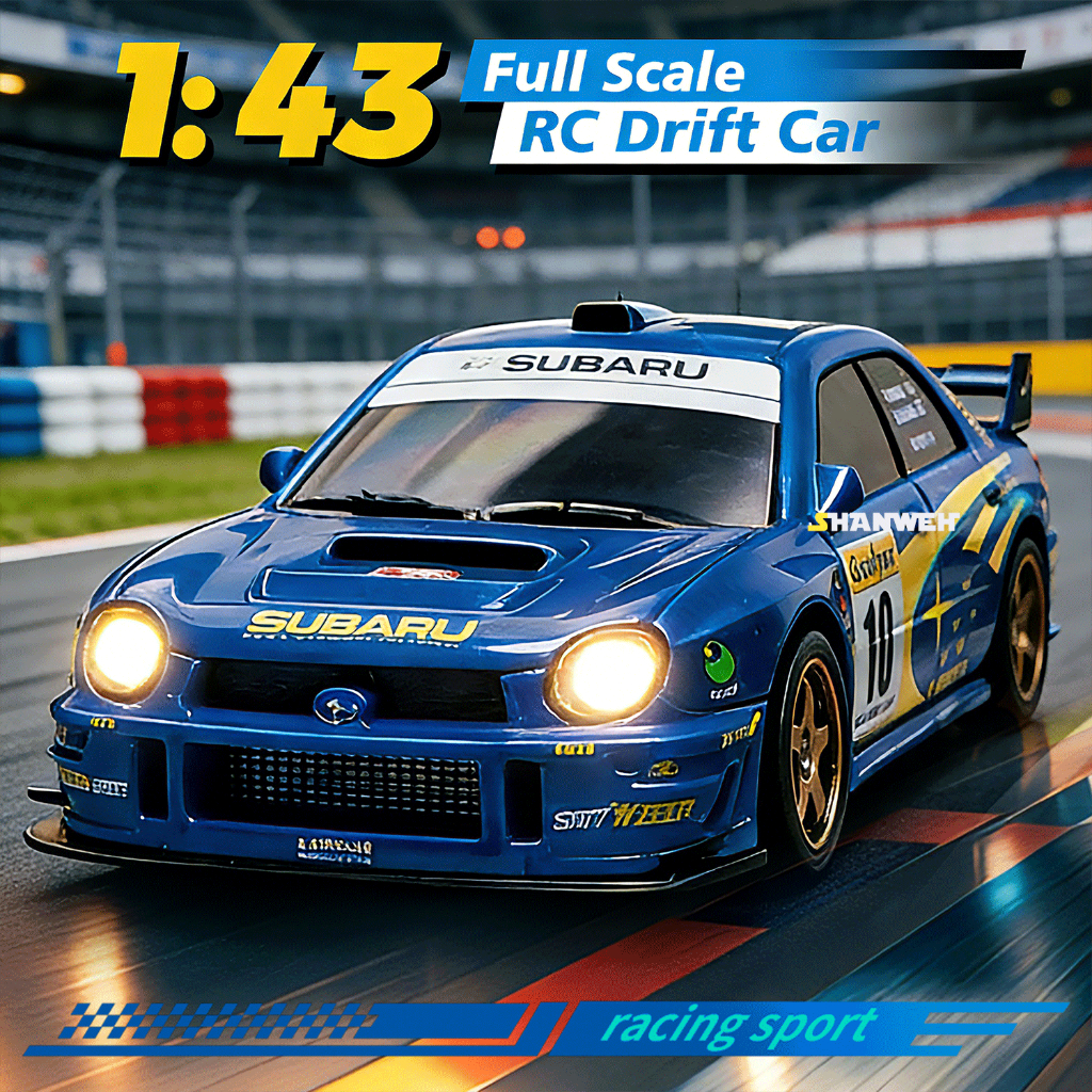 1:43 Subaru อย่างเป็นทางการที่ได้รับอนุญาต RC Drift รถ Gyroscope 4WD ไฟ LED รีโมทคอนโทรล Racing รุ่นของเล่นของขวัญสําหรับชายรถคอลเลกชัน