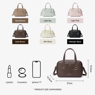 BOSTANTEN Mini Speedy Bag กระเป๋าสะพายไหล่ผู้หญิง กระเป๋า Tote ขนาดเล็ก จุของได้พอดี กระเป๋าถือแฟชั่น สไตล์เกาหลี เรียบหรู ใช้งานได้ทุกวัน