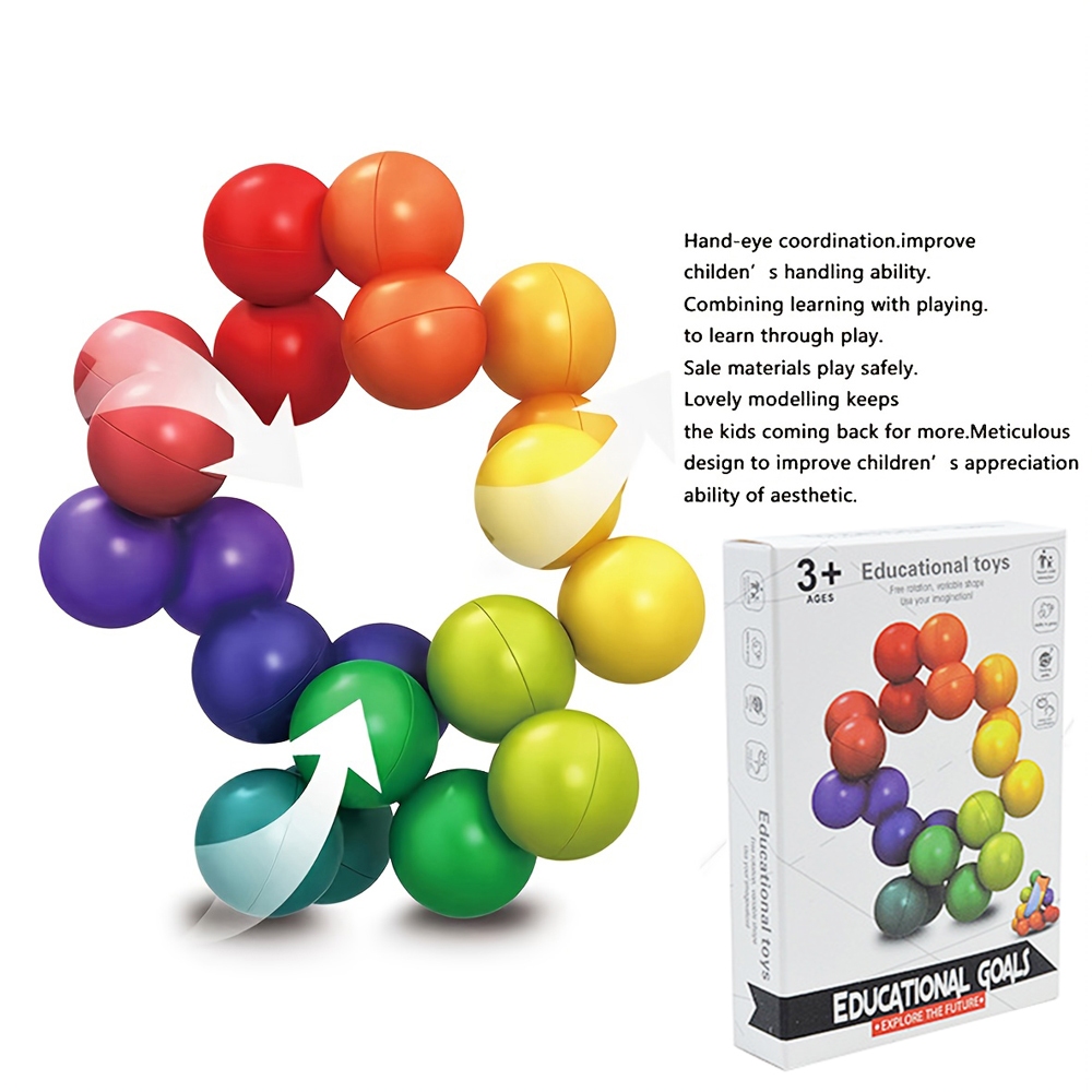 GeeToy Magic Ball Cube DIY ปริศนาหลากหลาย Intelligence Ball ของเล่นความเครียดบรรเทาของเล่นเพื่อการศึกษาสําหรับเด็ก Cube - รูปที่ 3