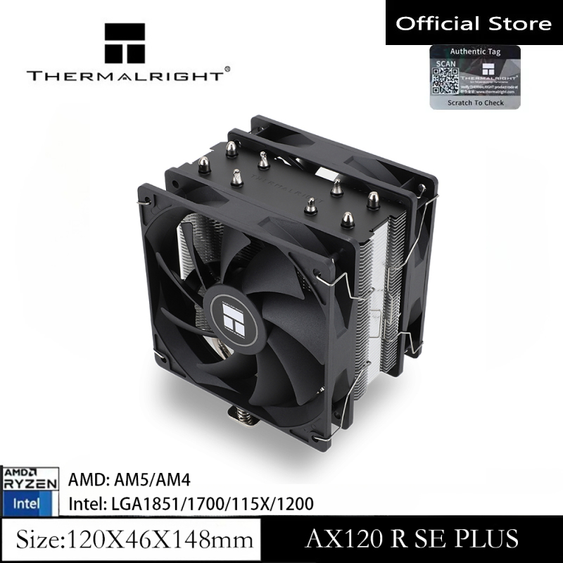 Thermalright AX120 R SE PLUS CPU Air Cooler พัดลมคู่ 5 ท่อความร้อนแชสซีความร้อนหม้อน้ํา PC สําหรับ AMD AM4/AM5 Intel 1700/1150/1200
