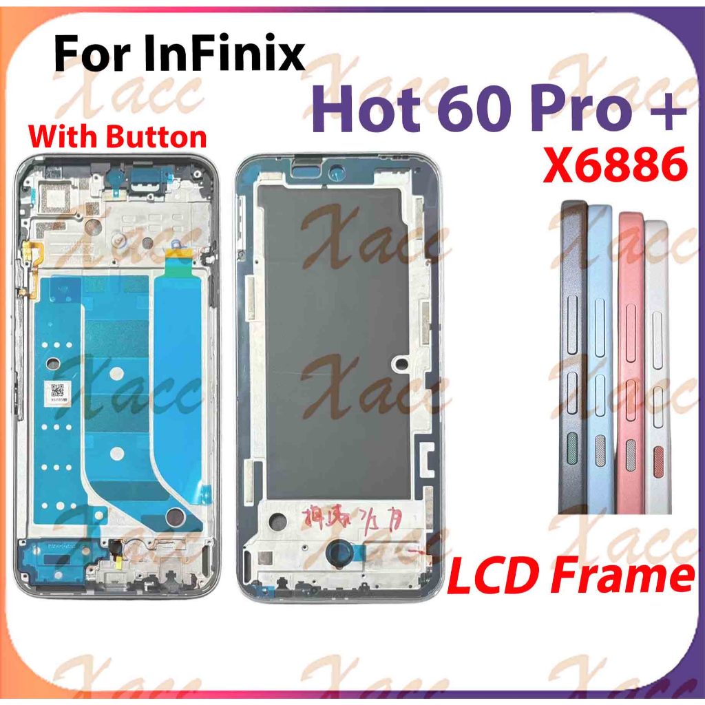 FOr Infinix Hot 60 Pro PlusX6886 LCD กรอบด้านหน้าโทรศัพท์เปลี่ยนการติดตั้ง