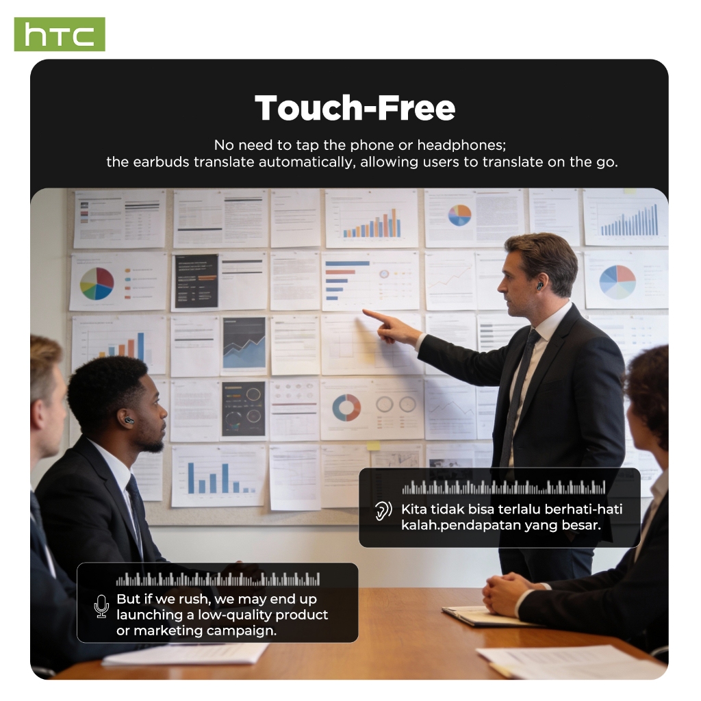 HTC NE75 AI หูฟังแปลบลูทูธ 6.0 เสียงยกเลิกหูฟังชนิดใส่ในหูไร้สายคุณภาพเสียงไฮไฟ HD โทรหูฟังกีฬาพร้อมไมโครโฟนกันน้ํา ราคา ถูกที่สุด ดีลบีเคเค แกลเลอรีภาพที่ 4