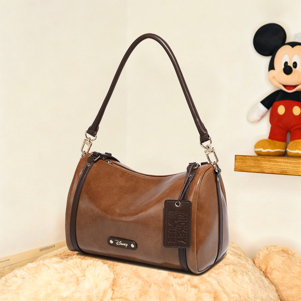 กระเป๋าบอสตัน Disney แท้สำหรับผู้หญิง สไตล์มินเนี่ยน สีน้ำตาล ขนาดใหญ่มาก พร้อมสายสะพาย