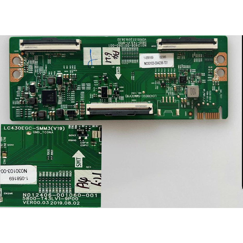 Tcon Board Chuangwei 43Q40 43B20 LCD TV Logic Board 5800-T43LV1-9P00 N012406-001060-001