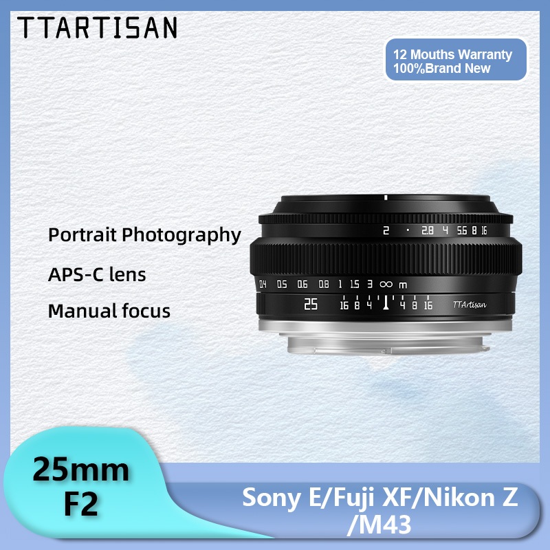 Ttartisan 25mm F2 MF APS-C เลนส์กล้องมิเรอร์เลส สําหรับ Canon EF M RF Nikon Z Sony E Fujifilm XF Panasonic Olympus M43