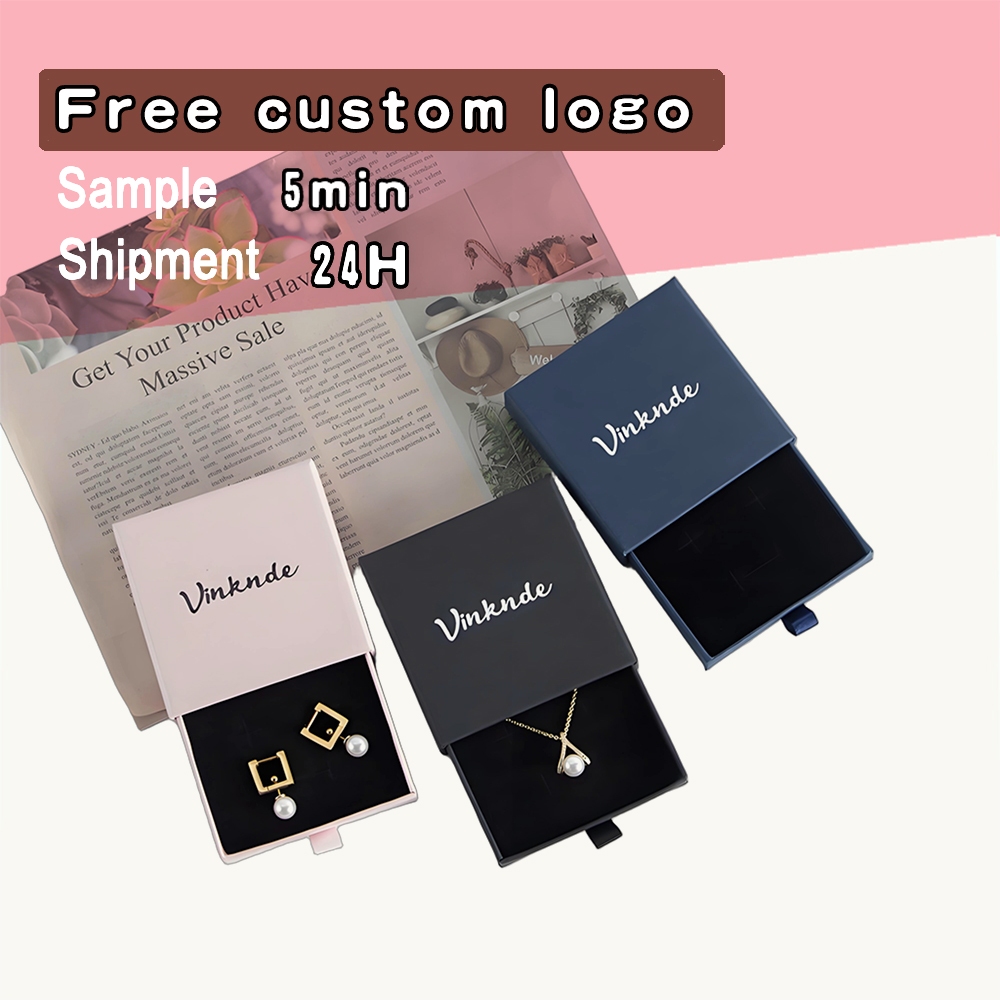 1 ฟรีแกะสลักที่กําหนดเองเป็นมิตรกับสิ่งแวดล้อมกระดาษเครื่องประดับกล่องลิ้นชัก,สีพิมพ์แหวนสร้อยคอ,ป้องกันการเกิดออกซิเดชันและป้องกันการหล่นกล่องเก็บ,ดึงกล่องบรร