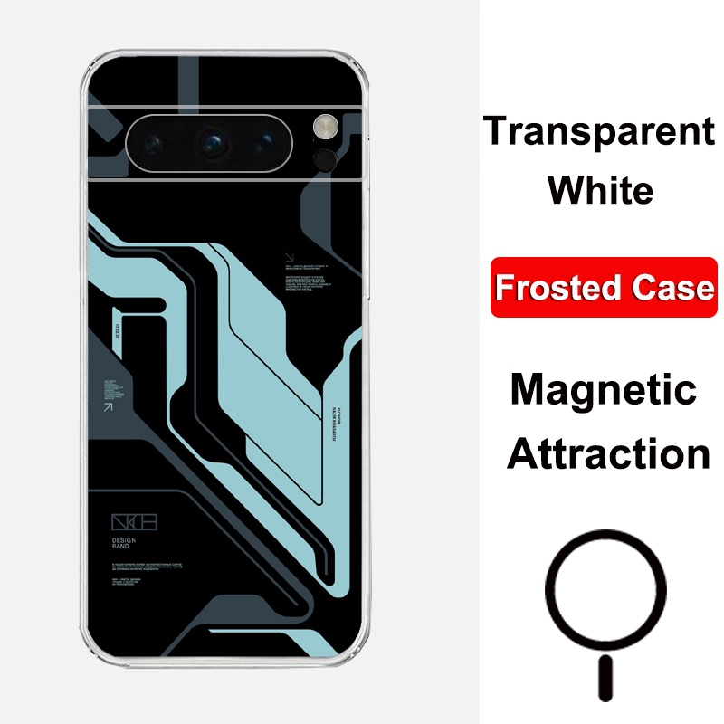 สําหรับ Google Pixel 8 Pro เคสโทรศัพท์แม่เหล็ก Pixel8A Clear Matte สีขาว TPU ซิลิโคนนุ่มสําหรับ Pixe