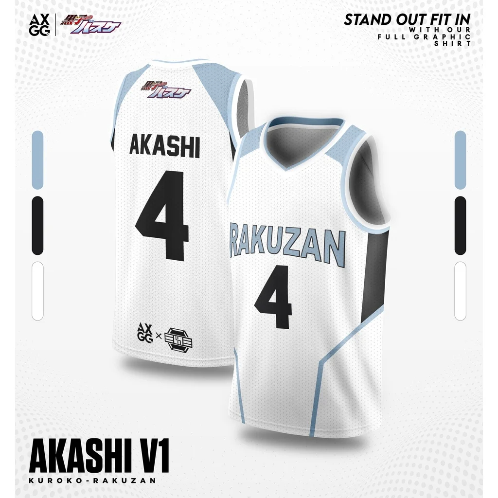 Bandai Rakuzan High Basketball Team Jersey Akashi No.4 Anime Kuroko No Basuke ผู้ใหญ่เด็กเสื้อกั๊กฤดูร้อน Quick-dry Comfy Athleisure
