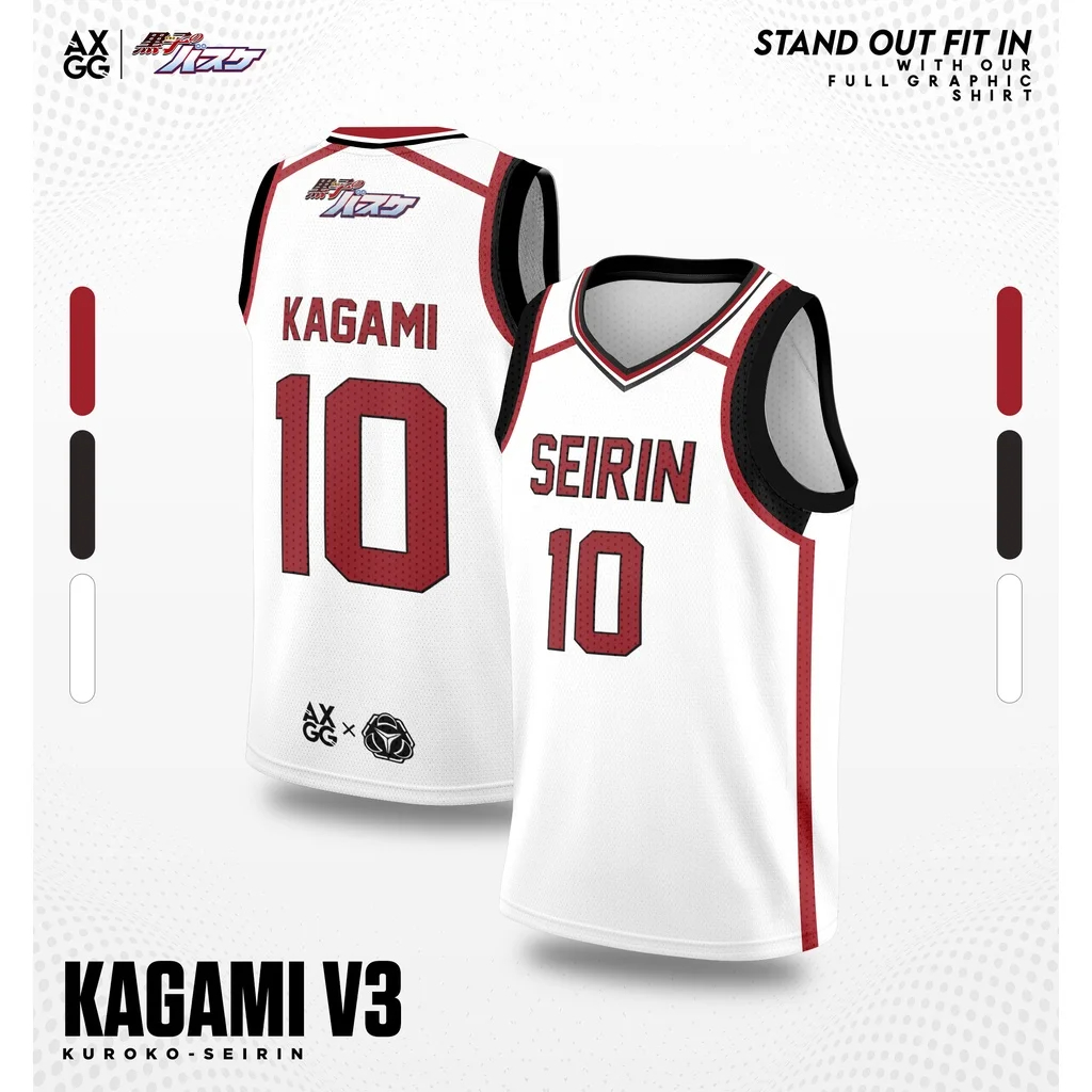 Bandai Seirin High Basketball Team Jersey Kagami No.10 Anime Kuroko No Basuke ผู้ใหญ่เด็กเสื้อกั๊กฤดูร้อน Quick-dry Comfy Athleisure