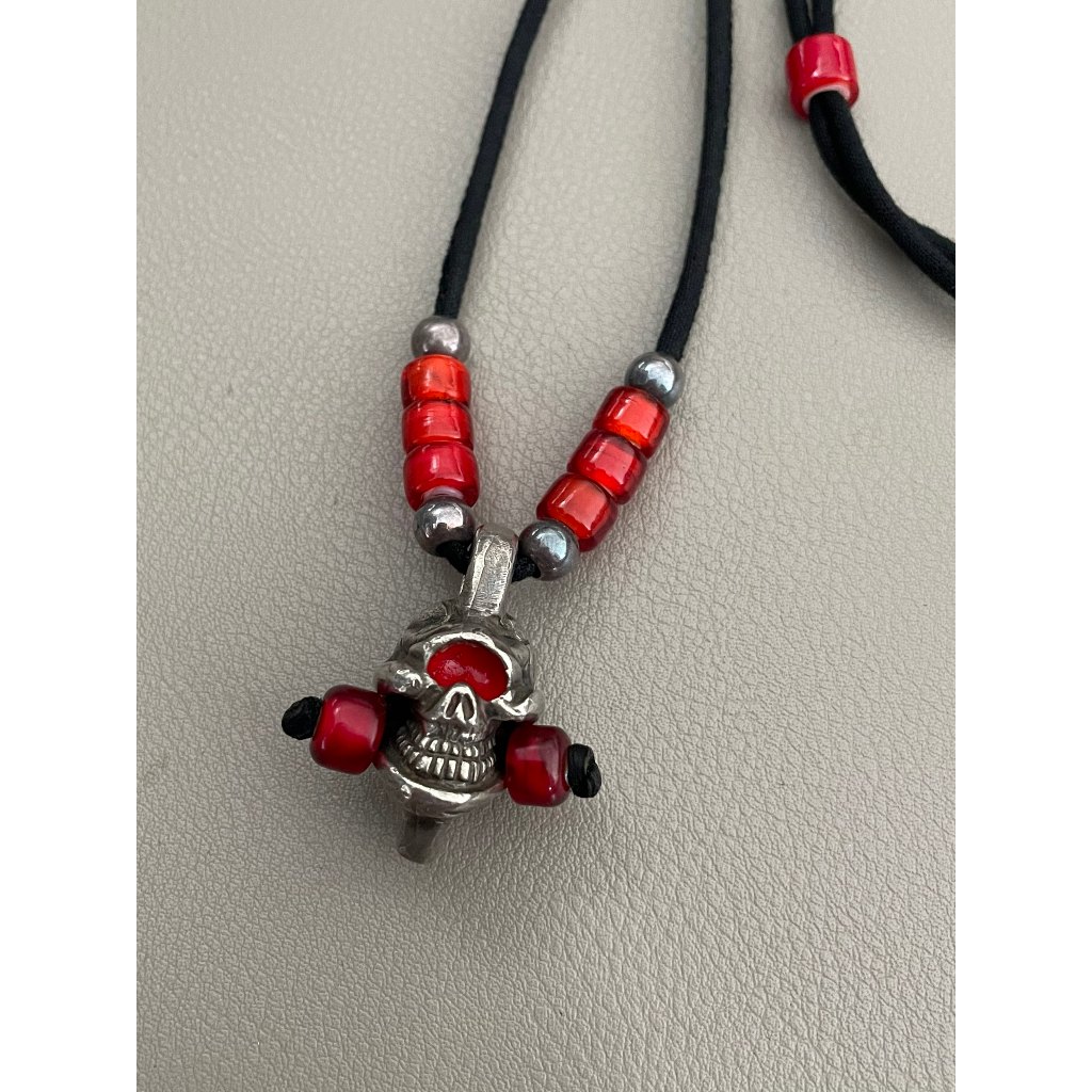 Takashi Takashi Takashi Alpine stoplight Moses Dry Red Lacquer Skull Pendant Necklace (มือสอง)