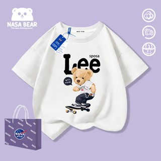 【จัดส่งวันนี้】 เสื้อยืดคอกลมเด็ก NASA ผ้าฝ้ายสีขาว หมวดแฟชั่…