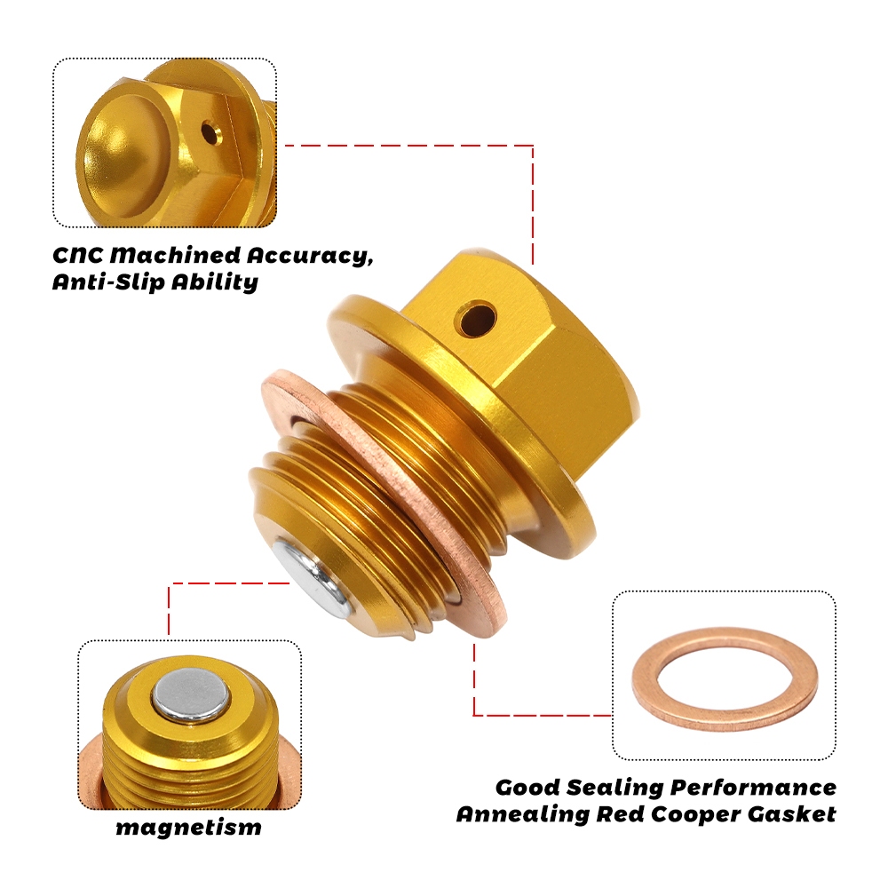 รถจักรยานยนต์ M14x1.25 แม่เหล็กท่อระบายน้ําน้ํามันปลั๊ก Bolt สําหรับ Suzuki GSX-R600 GSX-R750 GSX-R1