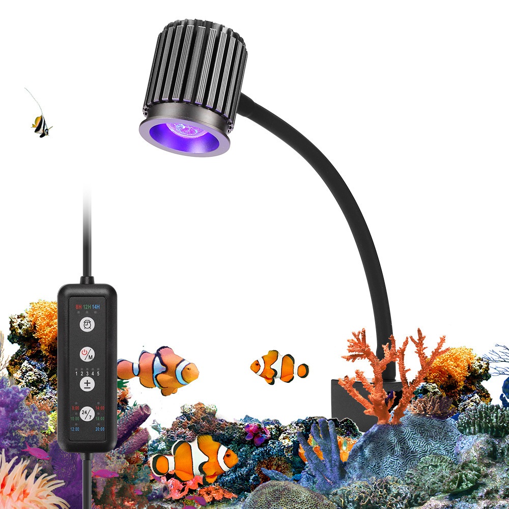 ตู้ปลา LED โคมไฟน้ําทะเล Coral อลูมิเนียมอัลลอยด์เฉพาะโคมไฟถังทะเล Spectrum พร้อม UV อัจฉริยะ Dimmin